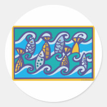 Wellen der Fische Sticker