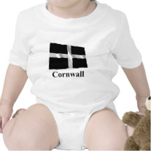 Wellenartig bewegende Flagge Cornwalls mit Namen Baby Strampler