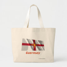 Wellenartig bewegende Flagge Guernseys mit Namen Tragetasche