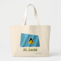 Wellenartig bewegende Flagge Heiliger Lucia mit Na Tasche