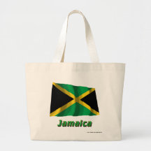 Wellenartig bewegende Flagge Jamaikas mit Namen Tasche