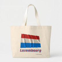 Wellenartig bewegende Flagge Luxemburgs mit Namen Einkaufstasche