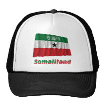 Wellenartig bewegende Flagge Somalilands mit Namen Truckermützen