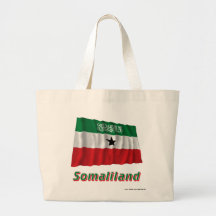 Wellenartig bewegende Flagge Somalilands mit Namen Einkaufstaschen
