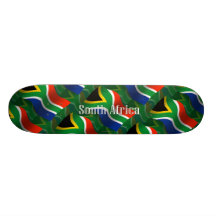 Wellenartig bewegende Flagge Südafrikas Individuelle Skateboarddecks