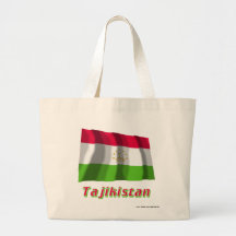 Wellenartig bewegende Flagge Tadschikistans mit Na Einkaufstasche