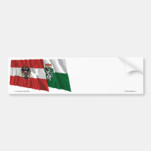 Wellenartig bewegende Flaggen Österreichs u. Steie Auto Sticker