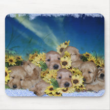 WELPEN UND BLUMEN (GOLDENE RETRIEVER) MOUSEPADS