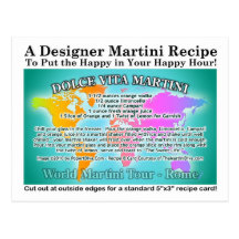 Weltausflug-Martini-Rezept-Karte Roms Dolce Vita Postkarten
