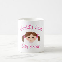 Weltbeste große Schwester - braunes Haar Haferl