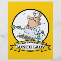 WELTBESTE MITTAGESSEN-DAME CARTOON FLYERBEDRUCKUNG