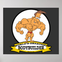 WELTBESTER BODYBUILDER-MANN-CARTOON POSTER