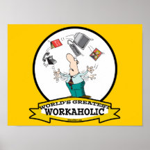 WELTBESTER CARTOON DER WORKAHOLIC-MANN-II PLAKAT
