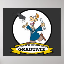 WELTBESTER GRADUIERTER MÄNNLICHER CARTOON PLAKAT