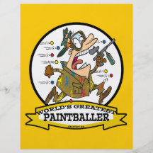 WELTBESTER PAINTBALLER MANN-CARTOON FLYERDRUCK