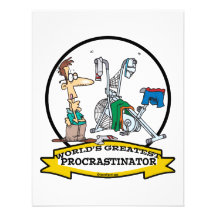 WELTBESTER PROCRASTINATOR-MANN-CARTOON INDIVIDUELLE EINLADUNGEN
