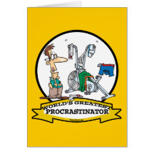 WELTBESTER PROCRASTINATOR-MANN-CARTOON KARTEN