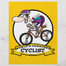 WELTBESTER RADFAHRER-MANN-CARTOON BEDRUCKTE FLYER
