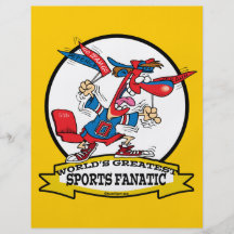 WELTBESTER SPORT-FANATISCHE MANN-' S-CARTOON FLYER DRUCK