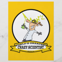WELTBESTER VERRÜCKTER WISSENSCHAFTLER-CARTOON FLYERDESIGN