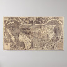 Weltkarte 1507 Martins Waldseemuller Plakatdrucke
