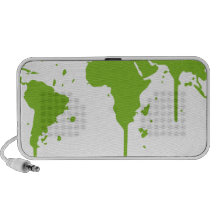 Weltkarte gemalte grüne Graffiti Laptop Speaker