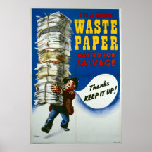 Weltkriegplakat - Wiedergewinnungs-Altpapier