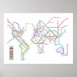 Weltmetro-Untergrundbahn-Karte Posterdrucke