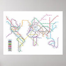 Weltmetro-Untergrundbahn-Karte Posterdrucke