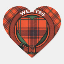 Wemyss schottisches Tartan-Herzmuster Aufkleber