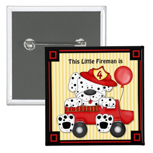 Wenig Dalmation Feuerwehrmann - fertigen Sie beson Anstecknadelbutton