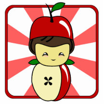 Wenig Kawaii Apple Junge mit Samen Photoskulpturen