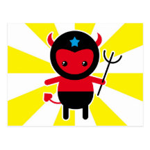 Wenig kawaii Ninja Teufel Postkarte