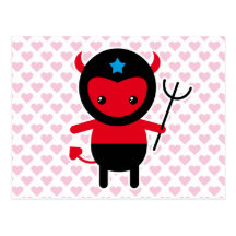 Wenig kawaii Ninja Teufel Postkarten