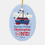 Wenig Segelboot-1. Geburtstag Weihnachtsbaum Ornamente