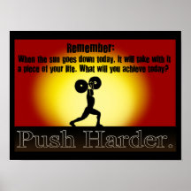 "Wenn The Sun" inspirierend Plakat hinuntergeht