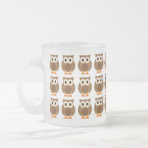 Wer? Becher Herr-Brown Owl Cartoon Frosted Kaffee Tasse