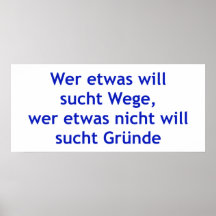 Wer etwas werden es tun plakat