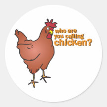 Wer sind Sie Huhn nennend? ROT Sticker