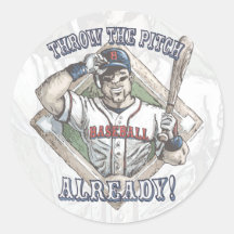 Werfen Sie einfach die Neigungs-bereits Baseball-H Runder Sticker
