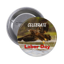 Werktag, feiern, Eagle-Spritzen-Knopf Button