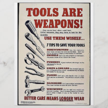 Werkzeuge sind Waffen! Individuelle Flyer