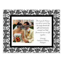 Wertvolles Schwarzes+Weiße Hochzeit danken Ihnen Postkarte