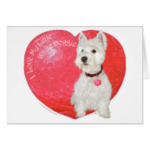 Westhochland-weißes Terrier-Valentinsgruß Grußkarten