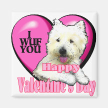 Westhochland-weißes Terrier-Valentinsgrüße Magnete