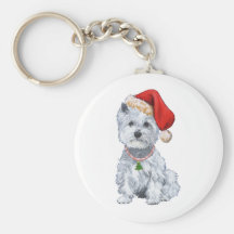 Westhochland weißes Terrier Weihnachtsmann Schlüsselbänder