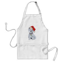 Westhochland weißes Terrier Weihnachtsmann Schürze