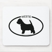 Westie Silhouette-Schwarzes Mousepad