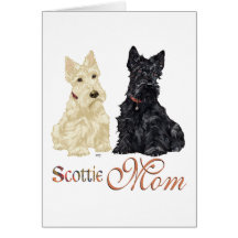 Wheaten & Black Scottish Terriers Mom Greeting Cards
