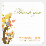 Whimsical Trees Unique Business Thank You Stickers